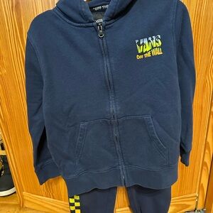 Vans Blue and Yellow Zip-Up Hoodie Sweatshirt- Used but great condition